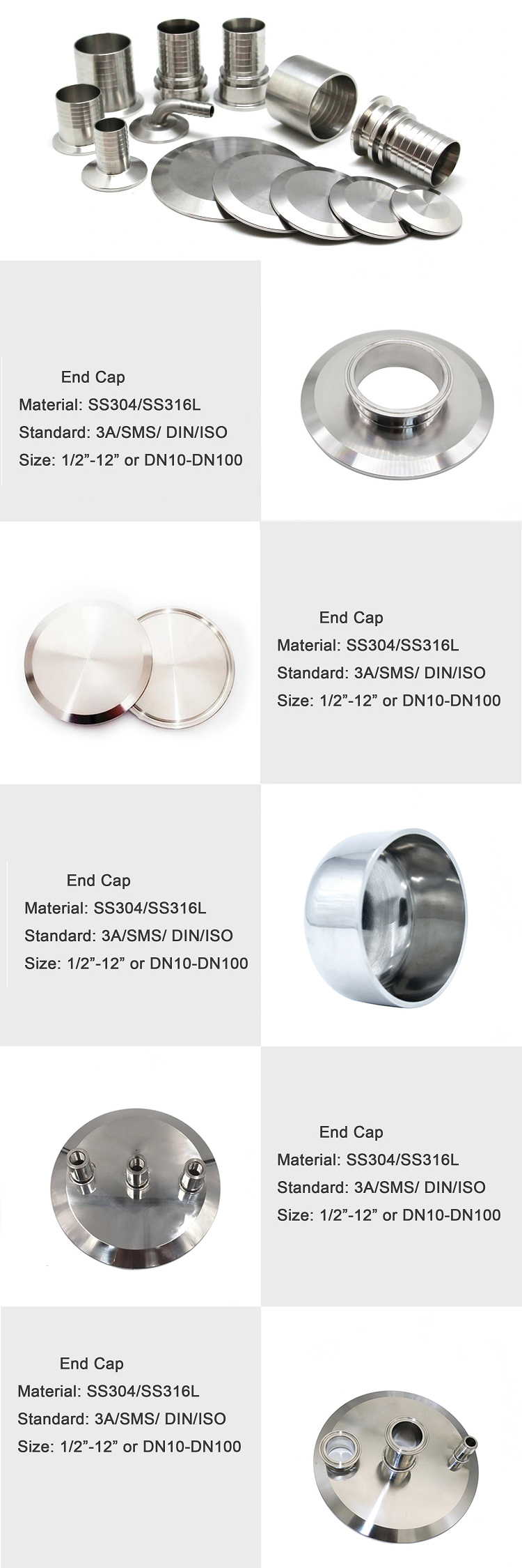 Santhai Stainless Steel Ferrule Pipe Fitting End Cap - Buy Hygienic ...
