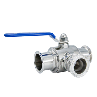 Buy Stainless Steel Hygienic Tri-clamp Three way Ball Valve for beverage brewing
