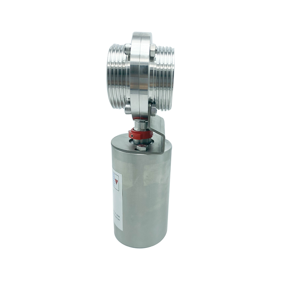 Stainless Steel Sanitary Male Threading Nut Butterfly Valves 