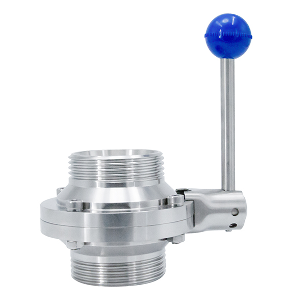 Compass Sanitary Stainless Steel 304 316L Manual Threaded Butterfly Type Ball Valve With Outlet