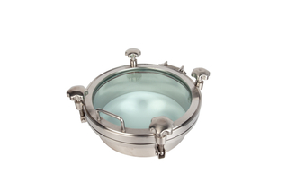 Hygienic Round Tank Manway with Full Sight Glass