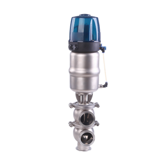 Factory Sanitary Pneumatic Diverter Valves with Control Head