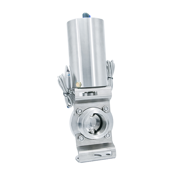 Stainless Steel Sanitary Pneumatic Actuator Tri Clamp Butterfly Valves with Solenoid Valve