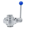 ISO9001 sanitary stainless steel 304 manual Threaded butterfly type ball valve with Pull Handle