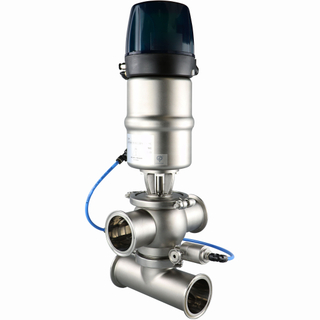 FH02 Single Seat Double Seal Four Ways Anti Saniatry Mix-proof Mixproof Valve with Intelligent Pneumatic Outside Cleaning 