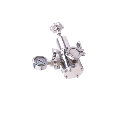Stainless Steel Sanitary Pneumatic Tank Bottom Valve with Pressure Gage