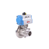 Stainless Steel Hygienic Sanitary Pneumatic Tank Bottom Clamp 3Pieces Ball Valves 