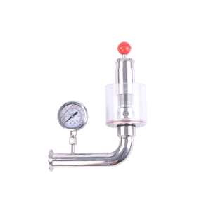 Sanitary Stainless Steel SS304 Air Pressure Relief Valve with Pressure Gauges