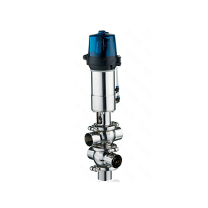 Stainless Steel Hygienic TT Double Seat Divert Valve With Control Head