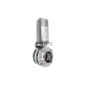 Sanitary Stainless Steel Pneumatic Three Pieces Butterfly Valve 